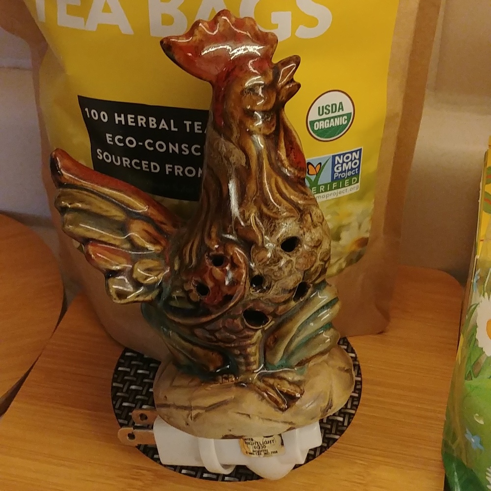 Rooster Ceramic Night Light with New Bulb